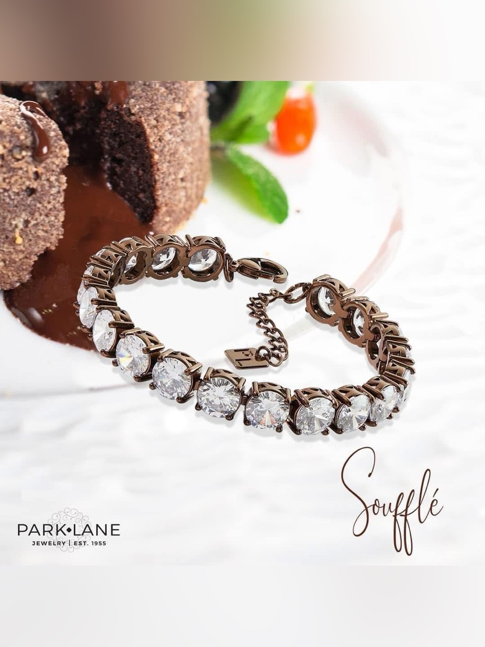 Park Lane Soufflé Impression Tennis Bracelet NWT Rare Retired Limited Edition CZ